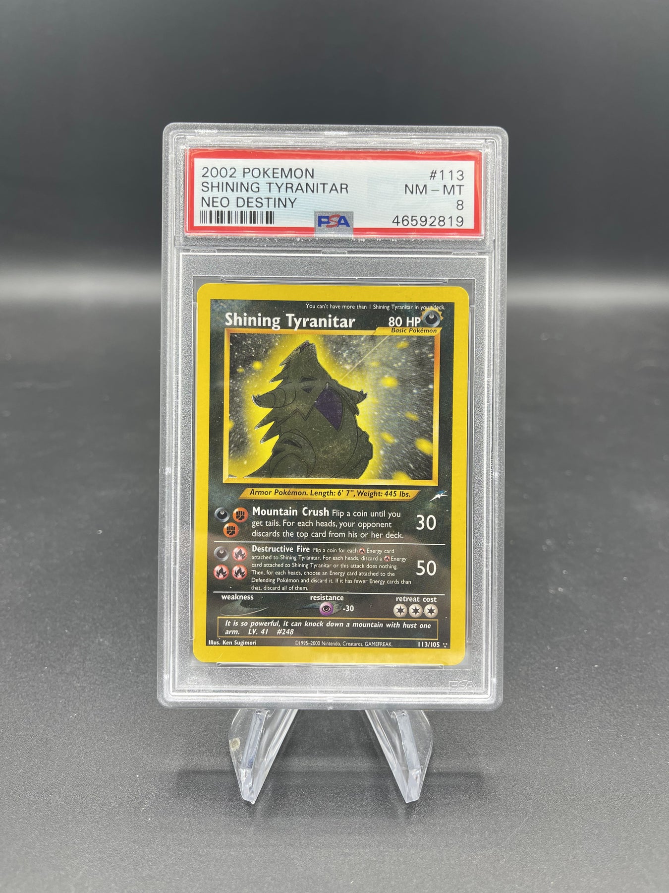 PSA 8 Shining Tyranitar - Neo Destiny - 113 Average Ape PSA 8 Shining Tyranitar - Neo Destiny - 113 Average Ape